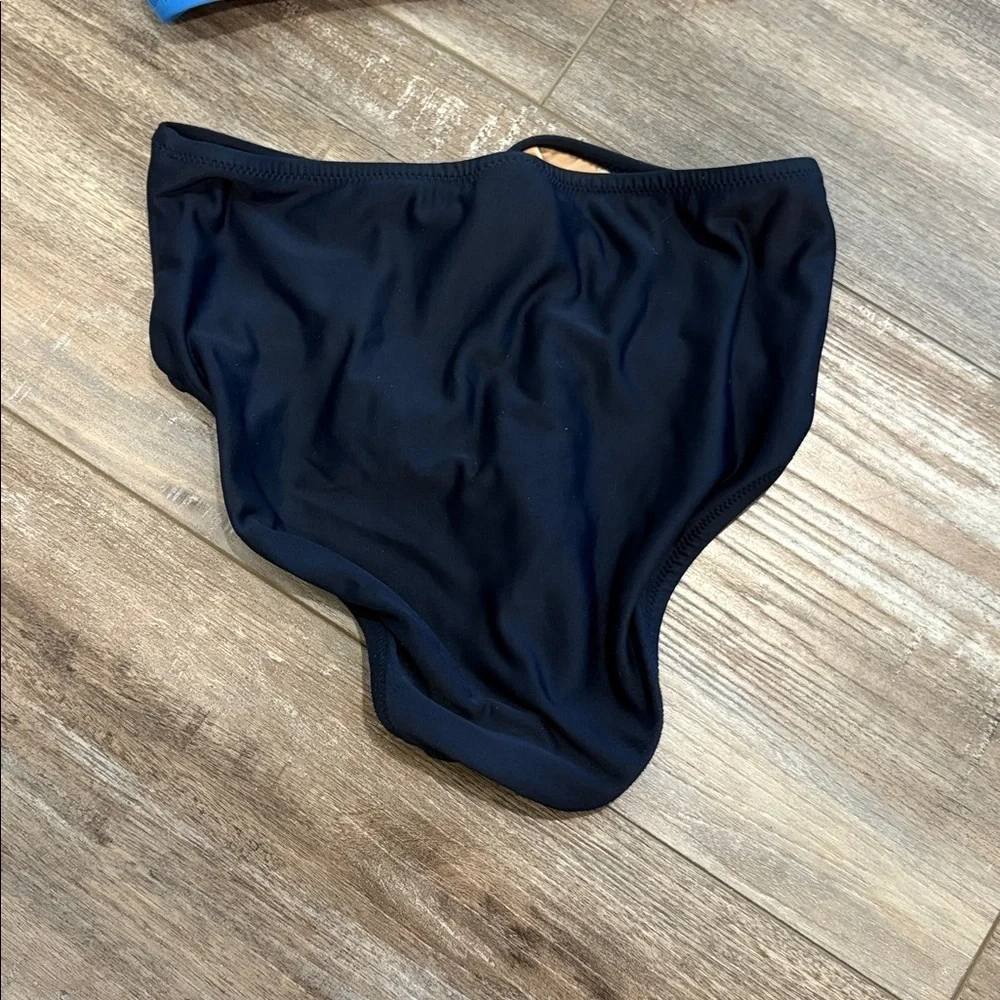 Crewcuts 2 piece one shoulder blue and navy modest bikini size 12